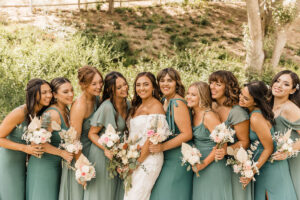Emily-and-her-bridesmaids-wearing-green