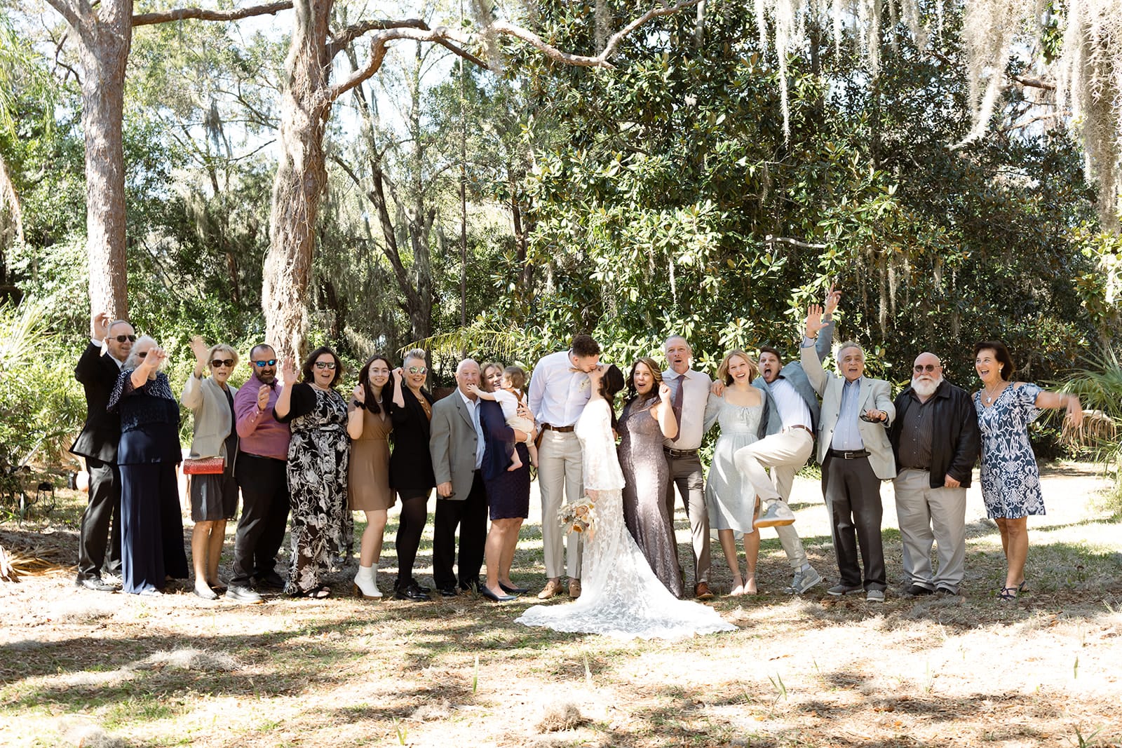 a-small-wedding-in-Florida-bride-wore-a-lace-nontraditional-lace-wedding-dress