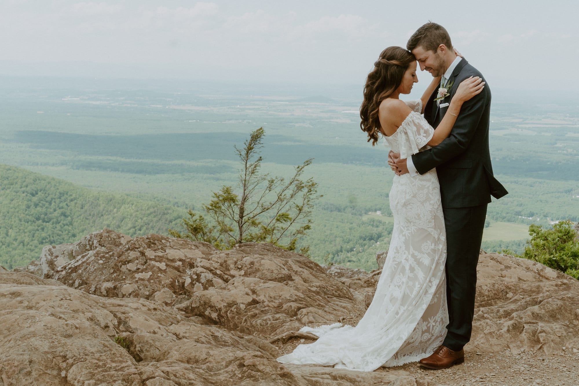 Bride-Alex-wearing-Caroline-off-shoulder-boho-wedding-dress