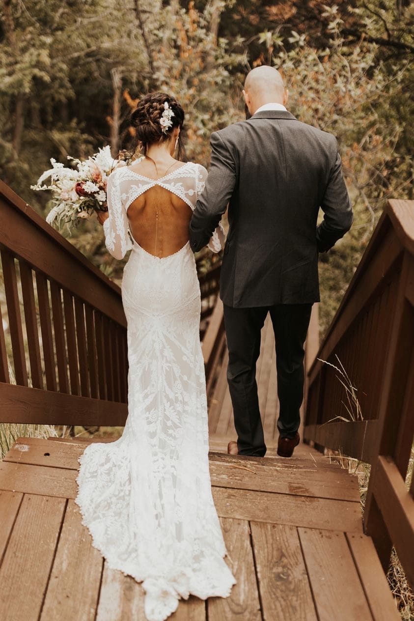 Free-Spirited-Bride-Misty-wearing-Violetta-Backless-Lace-Wedding-Dress