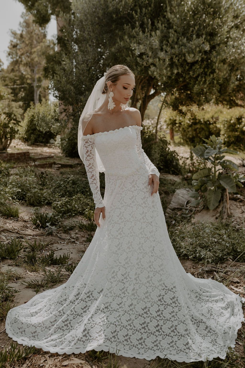 Carrie Off-the-Shoulder Wedding Dress | Dreamers and Lovers