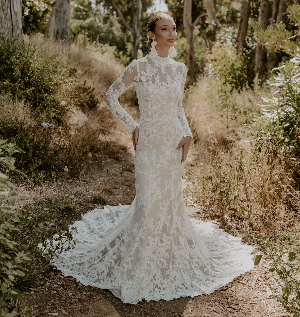 NOW AND FOREVER' - A lace high neck long sleeve wedding gown | FALL 2024  LOVE, SAREH… | Sophisticated wedding gown, Long sleeve wedding gowns, Royal  wedding themes