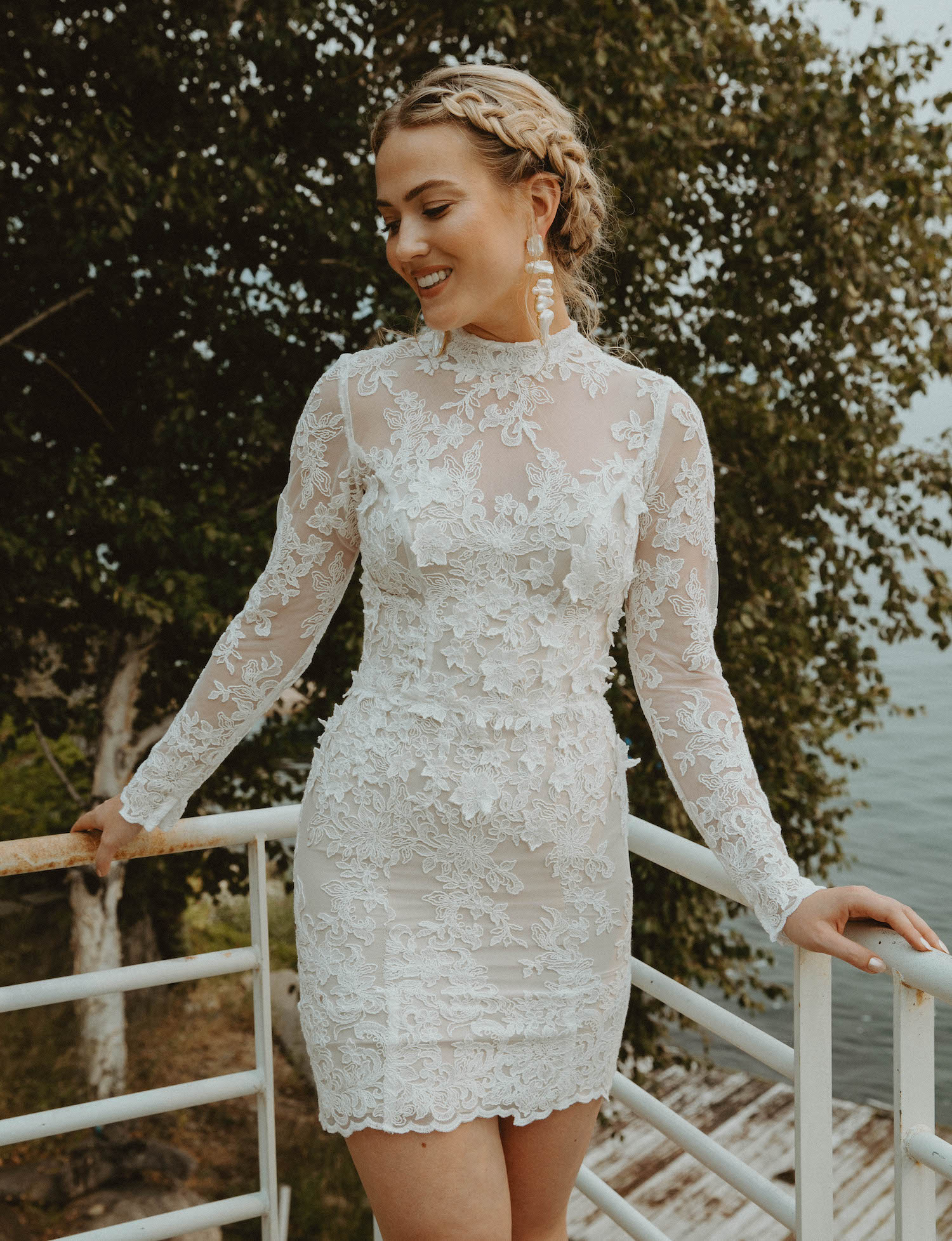 Sparrow Short Wedding Dress with Sleeves