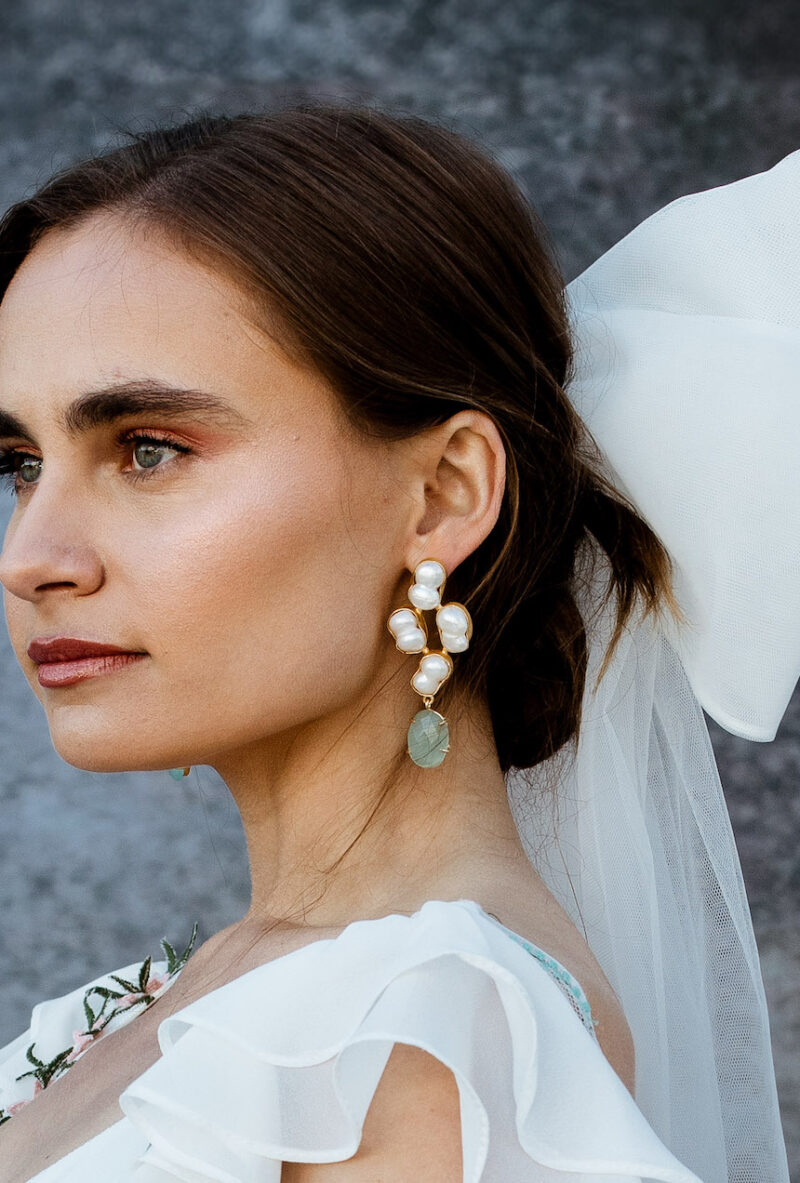 Ariel-Pearl-and-chalcedony-wedding-earring
