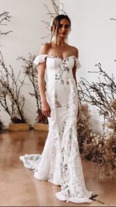 Shop-Flora-off-the-shoulder-lace-colored-wedding-dress