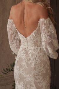 detail-of-the-Aspen-off-the-shoulder-wedding-dress-with-sleeves-and-low-back