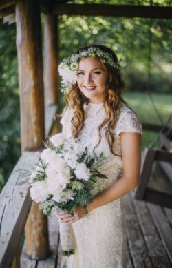 Bride Mackenzie<br/>Dress Alice bride-mackenzie-wearing-boho-wedding-dress-alice-with-open-back-and-long-train