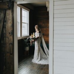 Bride Chantal wearing Aurora Gown | Photo: @sarahmeyerphoto Bride-Chantal-wearing-Callista-off-shoulder-gown