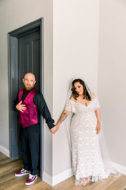 Bride Mia wearing Callista | Photo @dasha_dean Bride-Mia-Ojai-Wedding