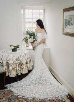 Bride Nina Wearing Callista Dress bride-wearing-callista-off-shoulder-wedding-dress