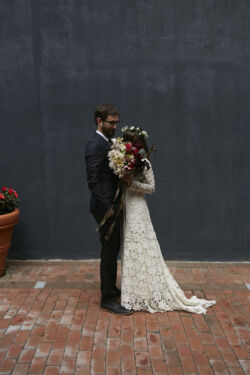 Emily in Chylie Gown bohemian-bride-emily-wearing-dreamers-and-lovers-crochet-lace-Brigette-dress