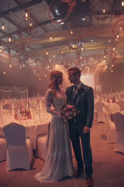 Bride Helga in Aurora Dress <br/>Color: Nude Liner bride-and-groom-poised-in-a-magical-setting-of-twinkle-lights-in-iceland-boho-wedding-inspo