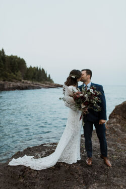 Laura wearing Alice dress | Photo: Alina Kay Photography bride-laura-wearing-alice-gown-long-sleeves-and-open-back
