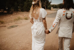 Bride Siena wearing Hayley Dress| @lpkphoto Topanga-California-Bohemian-Wedding