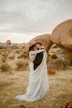 Christiane in Meredith Gown | Sarah Linda Photography Dreamy Joshua Tree Elopement
