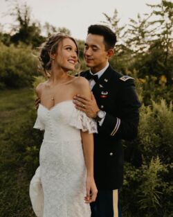 Bride Zoe wearing Callista| Bride Zoe wearing Callista off shoulder gown